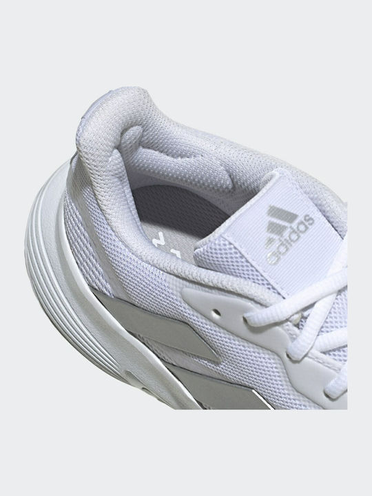 adidas Courtjam Control Women's Tennis Shoes for Hard Courts Cloud White / Silver Metallic