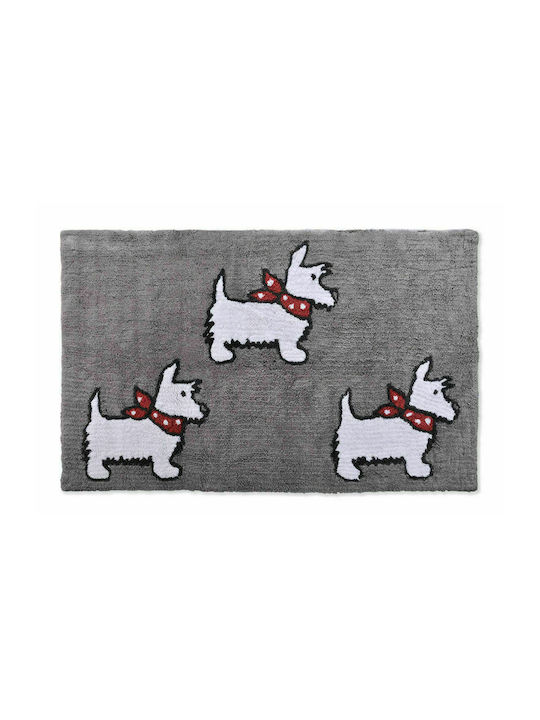 Down Town Home Πατάκι Μπάνιου Βαμβακερό Scottish Dog 60-0221 Γκρι 100x160εκ.