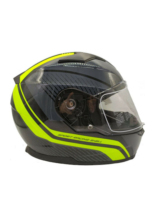 Faseed FSD 817 Full Face Helmet with Sun Visor Black/Yellow Fluocent PAT-FSD817fluo