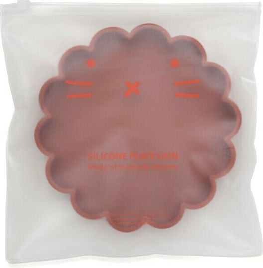 Petit Monkey Baby Food Plate Lion made of Silicone Red