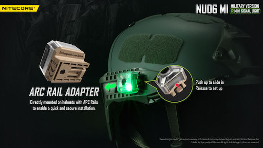 NiteCore Lumină de lucru și de sit, cu baterie Lanternă Frontală LED Lumini de lucru și de sit, IP66 cu Luminozitate Maximă 8lm NU06MI Bej
