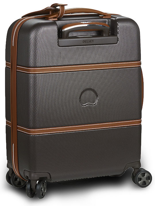 Delsey Chatelet Air 2.0 Slim Cabin Hard Brown Suitcase with 4 Wheels Height 55cm