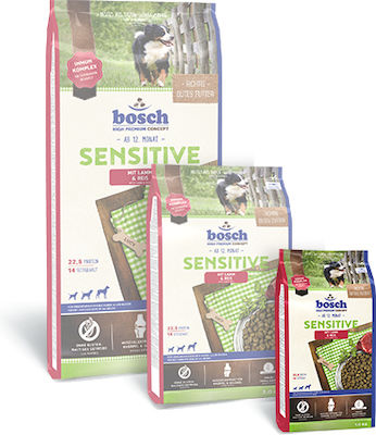 Bosch Petfood Concepts Sensitive 1kg Hrană Uscată fără Cereale pentru Câini Adulți cu Miel și Orez