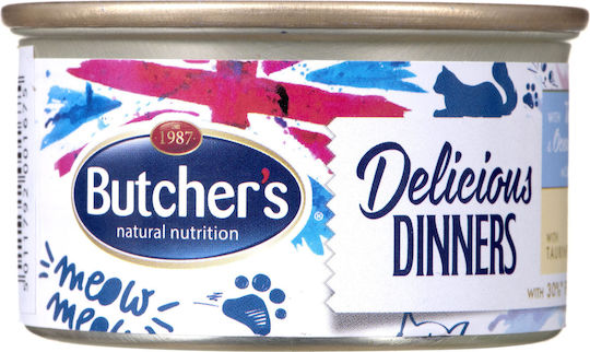 Butcher's Pet Care Classic Delicious Dinners Υγρή Τροφή για Ενήλικες Γάτες σε Κονσέρβα με Τόνο και Ψάρια χωρίς Γλουτένη 85gr