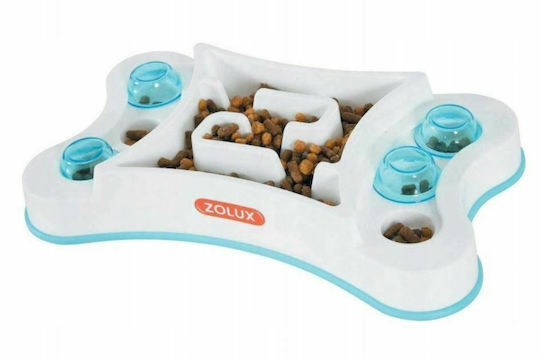 Zolux Anti-Overfeeding Kunststoff Schalen Futter & Wasser Langsame Fütterung für Hund & Katze 600ml in Weiß Farbe