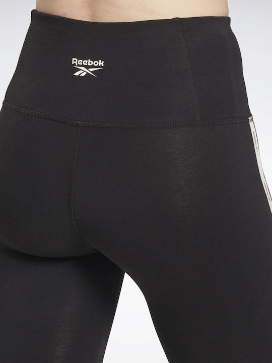 Reebok Piping Ausbildung Frauen Capri Leggings Hochgeschnitten Schwarz