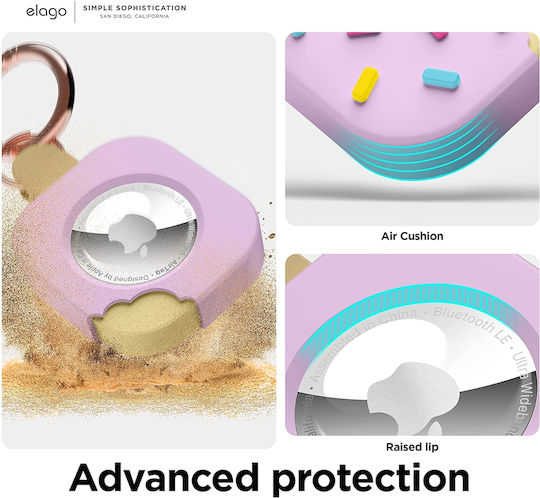 Elago Ice Cream Keychain Cazul Keychain Silicon pentru AirTag Lavender