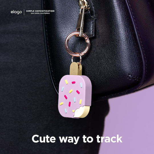 Elago Ice Cream Keychain Cazul Keychain Silicon pentru AirTag Lavender