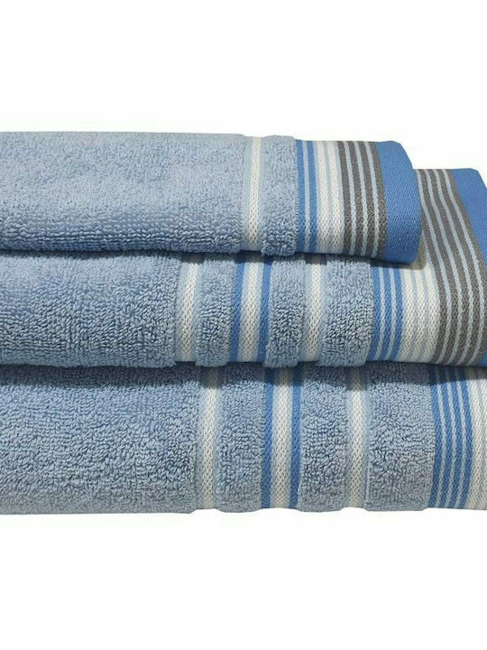 Le Blanc Hand Towel Satin Stripe 30x50cm. Light Blue Weight 450gr/m²