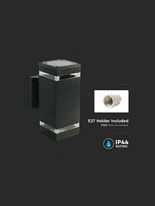 V-TAC Wall-Mounted Outdoor Spot Light E27 IP44 Double Beam 9.1x15x22.8εκ.