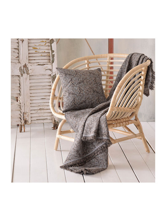 Rythmos Armchair Throw 2 Sides Xaviera 160x180cm Grey / Brown