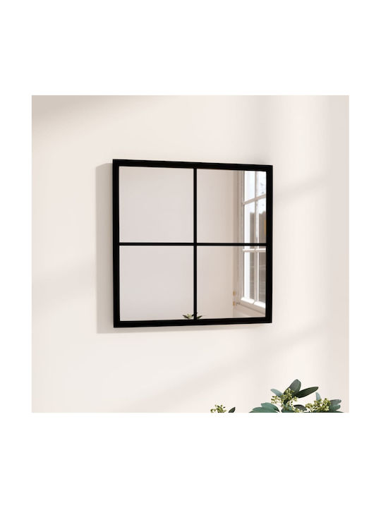 vidaXL Oglindă de Perete cu Negru Ramă din Metalic 40x40cm 1buc