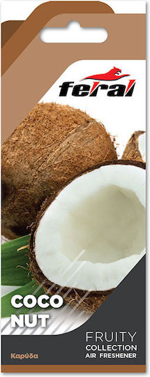 Feral Car Air Freshener Tab Pendand Fruity Collection Coconut 3pcs