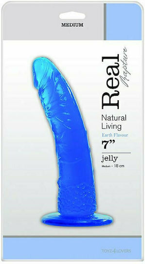 Toyz4lovers Real Rapture Earth Flavour Realistic Dildo Реалистично дилдо Със смукателна чашка Синьо 18см