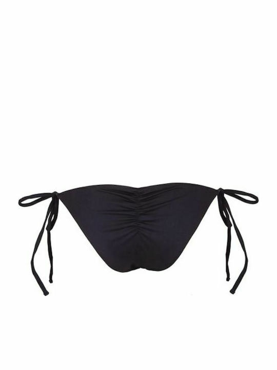 Chloe Bikini Slip με Κορδονάκια Μαύρο
