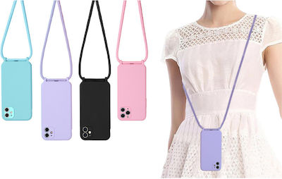 Sonique Carryhang Back Cover Σιλικόνης με Λουράκι Φούξια (iPhone 13)