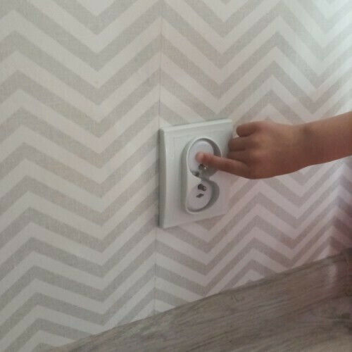 Ruhhy Socket Protective Cover Simple Placement made of Plastic in White Color 2.3x2.3x2.3εκ. 15pcs