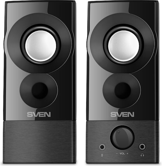 Sven 357 Ηχεία Υπολογιστή 2.0 με Ισχύ 6W Μαύρα