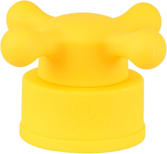 Benetton Rainbow Bottle Water Glass with Screw Cap Yellow 500ml