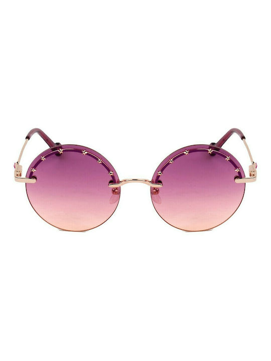 Liu Jo Women's Sunglasses with Gold Metal Frame and Purple Gradient Lens LJ3100S-718