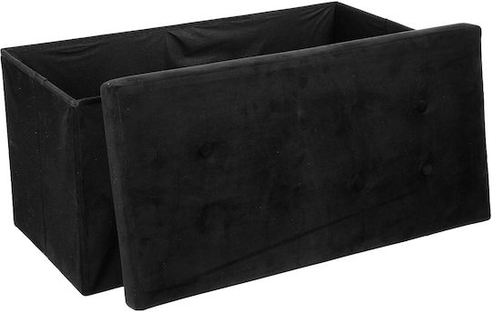 Табуретка с Място за Съхранение Тапицирана с Текстил Lysandre Черен 76x38x38см
