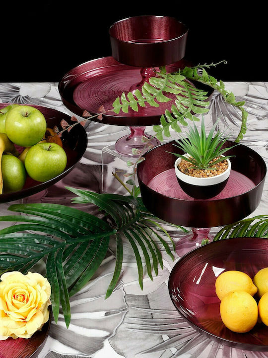 HFA Reflections Decorative Bowl Pedestal Red 24x24x19cm