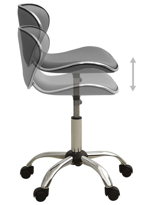 Office Desk Stool with Backrest Gray 46.5x48.5x69.5cm