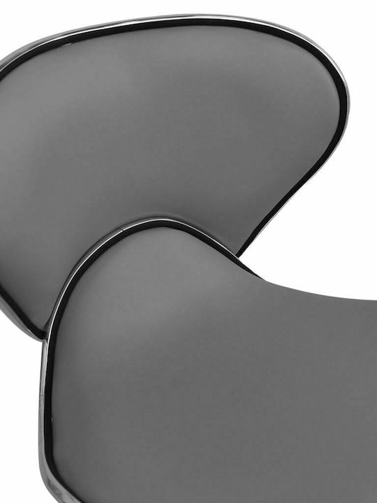 Office Desk Stool with Backrest Gray 46.5x48.5x69.5cm