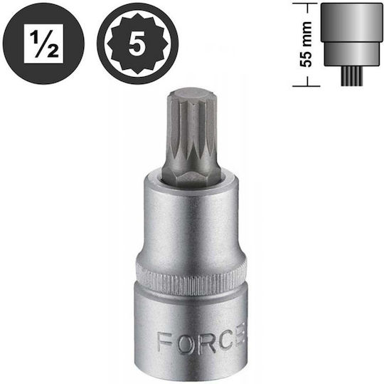 Force Walnut with Spline Head and Socket 1/2'' Size M14x55mm 1pcs