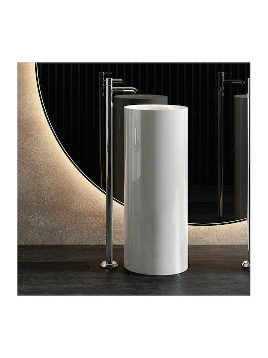 Rak Ceramics Petit Round Νιπτήρας Δαπέδου Πορσελάνης 36x36cm Λευκός