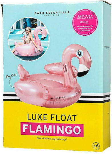 Swim Essentials Swim Essentials Φουσκωτό Ride On Θαλάσσης Flamingo με Χειρολαβές Ροζ 150cm