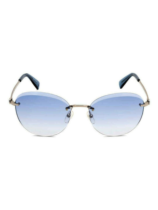 Longchamp Women's Sunglasses with Gold Metal Frame and Blue Gradient Lens LO128S 719