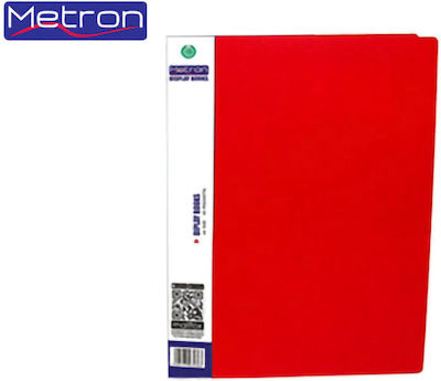 Metron Clipboard Flexible with 20 plastic sleeves Slides for Paper A4 Red 1pcs