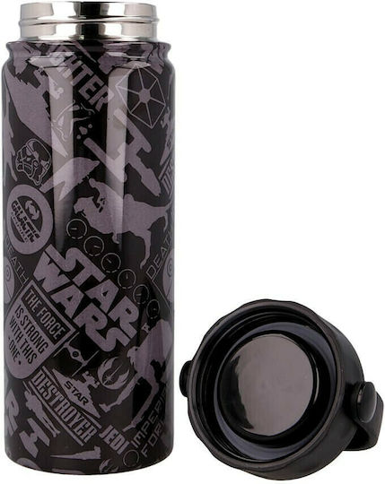 Stor All Over Place Kids Water Bottle Star Wars Plastic with Screw Cap Non Spill Black 530ml