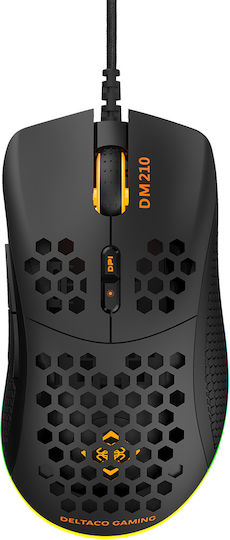Deltaco DM210 RGB Gaming Ποντίκι 6400 DPI Μαύρο