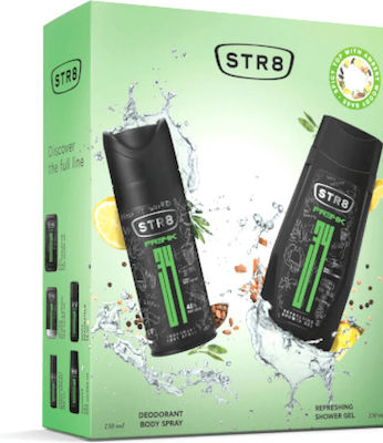 STR8 FR34K Skin Care Set for Moisturizing & Cleaning Body Cleaning with Deodorant & Bubble Bath