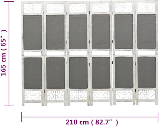 vidaXL Dekorativer Raumteiler Stoff mit 6 Paneelen 210x165cm