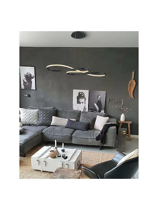Atman Girona Hängelampe Schwarz Schiene 80x33cm.