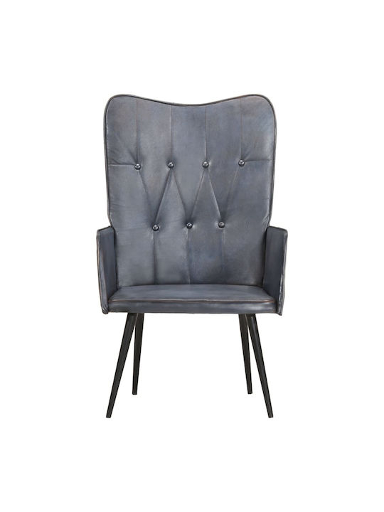 Sessel aus echtem Leder Gray 55x41x97cm