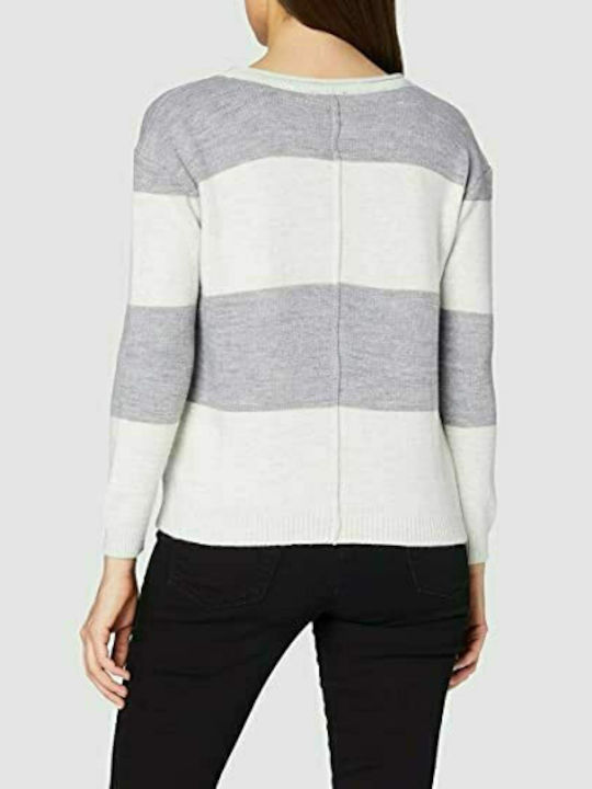 MEXX SLIM FIT PULLOVER KURZ WEISS MIT GRAUEM STREIFEN