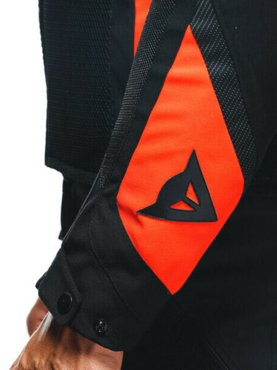 Dainese Energyca Air Tex Ανδρικό Μπουφάν Μηχανής 4 Εποχών Black/Fluo Red