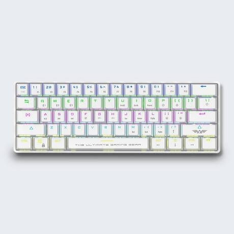 Armaggeddon MBA 61R Starling Wireless Gaming Mechanical Keyboard 60% with Outemu Blue switches and RGB lighting (English US) White