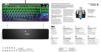 SteelSeries Apex Pro TKL Gaming Μηχανικό Πληκτρολόγιο Tenkeyless με SteelSeries OmniPoint διακόπτες και RGB φωτισμό (Αγγλικό US)