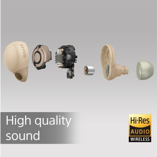 Sony LinkBuds S Bluetooth Handsfree Earphones with Sweat Resistance and Charging Case Taupe