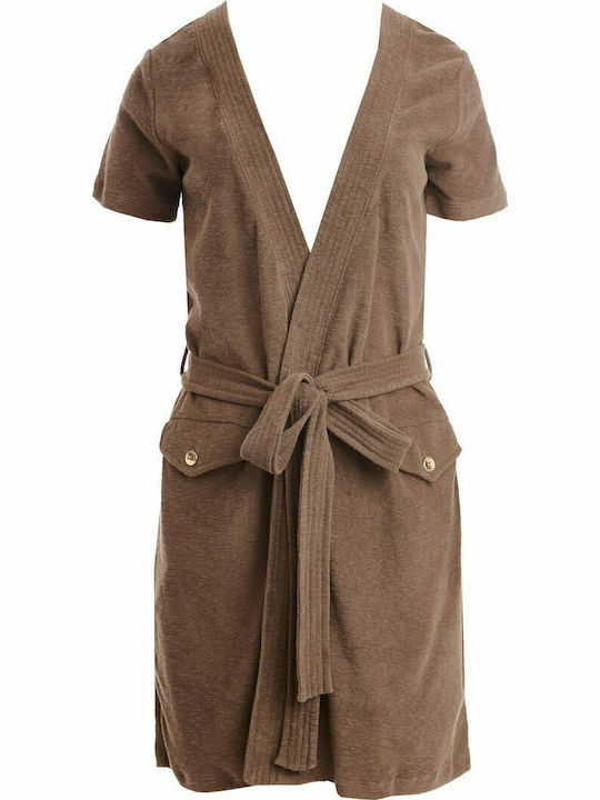 SugarFree Damen Mini Kleid Strand Braun