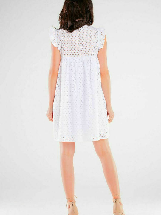 Awama Summer Mini Dress White