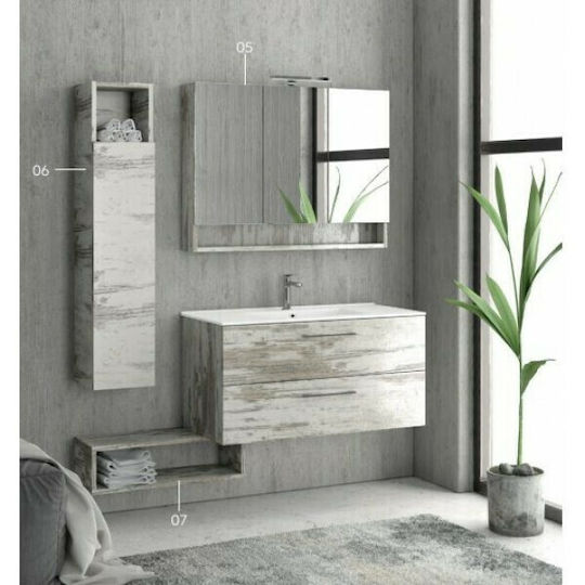 Karag Elsa 100 Πάγκος χωρίς Νιπτήρα Ματ Λάκα Μ98.5xΒ48xΥ45cm Πράσινος