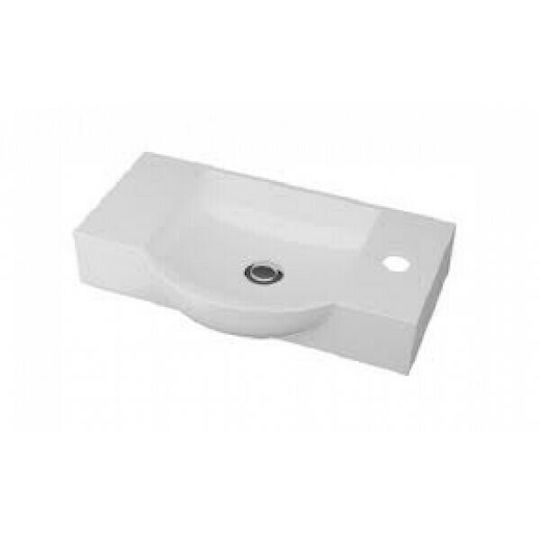 Drop Litos 55 Countertop with Sink & Mirror Glossy Lacquer L53xW24xH60cm Latte