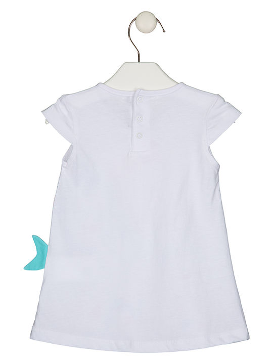 Losan Kids Dress Short Sleeve White