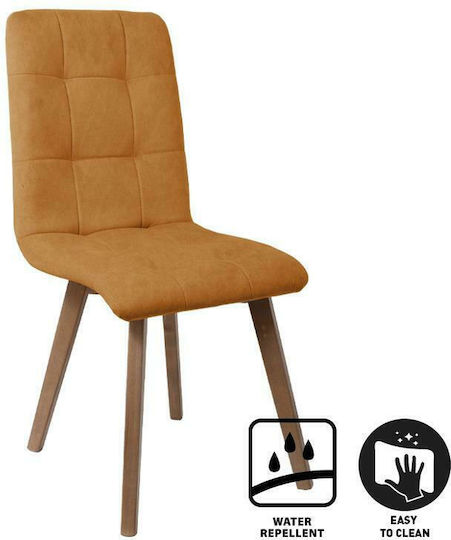 T-17 Dining Room Fabric Chair Yellow 42x48x87cm